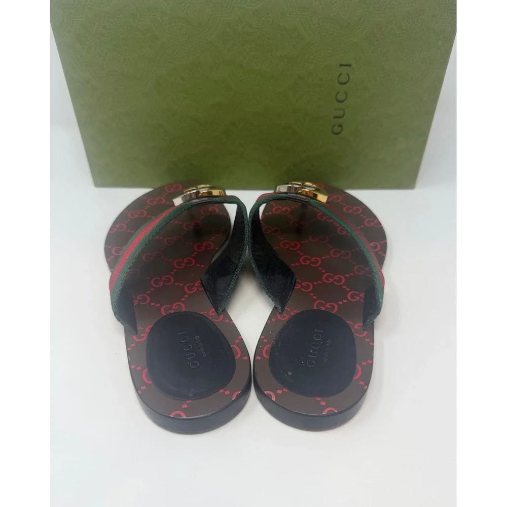 Gucci Kika GG Web Thong Sandal Size 9.5 US 39.5 EU